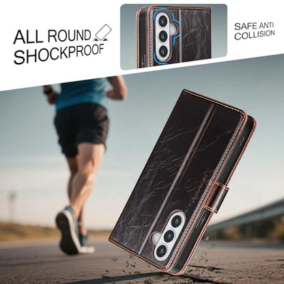 Compatible with Samsung Galaxy S26 Case Wallet with Card Holder [4 Card Slot] Women Men,RFID Blocking PU Leather Phone Case Flip Shockproof Protector Cover Credit Card Slot Kickstand,Coffee - color: Coffee-U1, size: Samsung Galaxy S26 - 6.3"