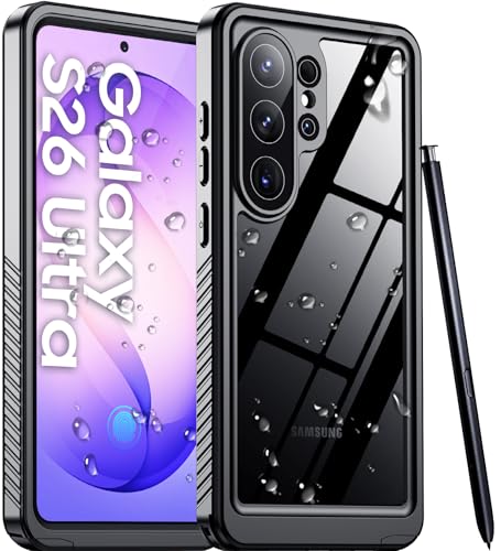 Designed for Samsung Galaxy S26 Ultra Case Waterproof, Built-in Lens & Screen Protector Military Grade Shockproof Dropproof IP68 Underwater Full Body Phone Case for Galaxy S26 Ultra 6.9"-Black - color: Black, size: Samsung Galaxy S26 Ultra 6.9"