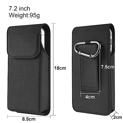 Nylon Cell Phone Holster Belt Clip Case Pouch Holder for Motorola Moto G Power 5G 2025 2024 G Play 2023 G Stylus 5G 2022 2021 G Pure One 5G Galaxy S21 Ultra A14 A05 A06 A13 A23 (Fits Protective Cover)