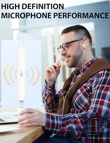 iMangoo for Apple Lightning Headphones MFi-Certified Wired Earbuds White