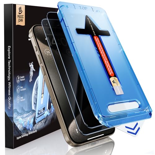 MAGIC JOHN for iPhone 15 Pro Max Privacy Screen Protector Easy Installation