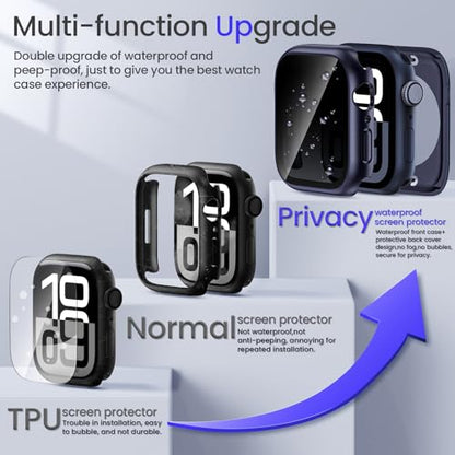 Goton Privacy Waterproof Case for Apple Watch Series 11/10 42mm - color: Blue, size: 42 mm