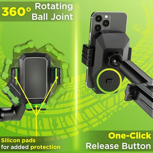 Truckules Truck Phone Mount, 16.9" Long Holder, Semi, Green - color: Green