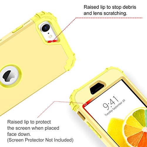 BENTOBEN for iPhone SE 2022 Case and iPhone SE 2020 Phone Case, Heavy Duty Full Body Rugged Shockproof Hybrid Hard Plastic Soft Rubber Bumper Protective Girls Women SE3/2 Cover,Light Yellow/Lemon - color: Light Yellow/Lemon