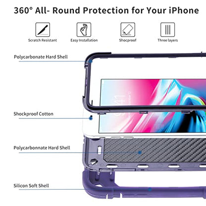 MARKILL Compatible with iPhone 8 Plus/6 Plus Case,iPhone 7 Plus case/iPhone 6S Plus Case 5.5 Inch with Ring Stand, Heavy-Duty Military Grade Shockproof Phone Cover. - color: Deep Purple, size: iPhone 8 Plus/iPhone 7 Plus/6S Plus/6 Plus 5.5"