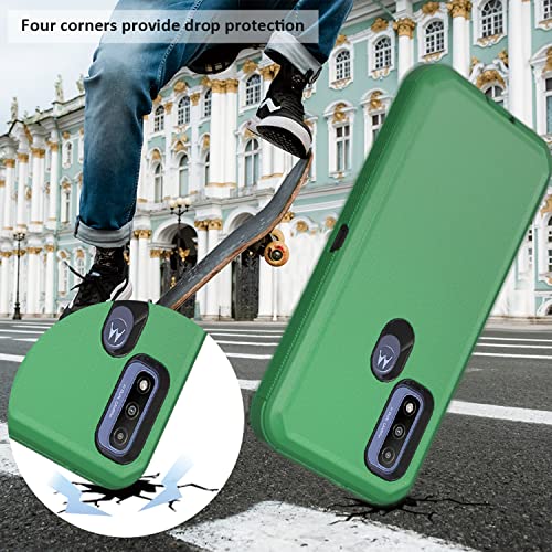 Compatible with Motorola G Pure/Moto G Power 2022 Case, Heavy Duty Rugged Shockproof Full Body Protection Kickstand Case with Belt Clip Holster for Motorola G Pure 6.5 inch Phone(Green+Black) - color: Green+Black