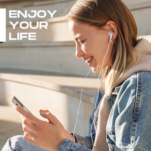 Konohan 150 Packs Earbuds Bulk Earphones 3.5 mm Headphones Wired Ear,White - color: White