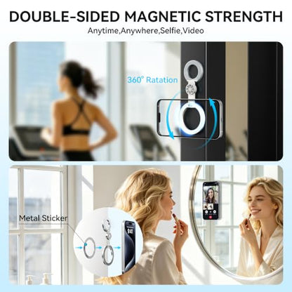 MagSafe Magnetic Phone Ring Holder Grip for Mag Car Mount, Silver - color: Silver