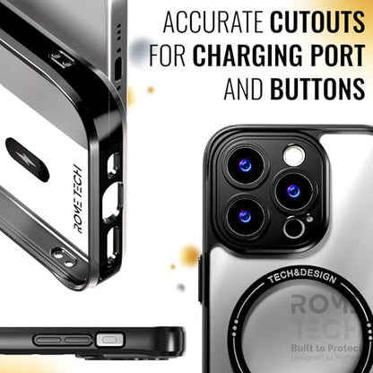 Rome Tech Clear Case Compatible with MagSafe for iPhone 15 Pro (2023) - Slim and Rugged Fit Thin Shockproof Case Compatible with Magsafe Devices - Clarity - style: iPhone 15 Pro