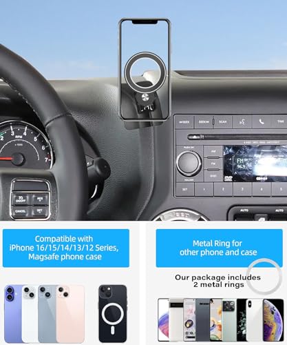Magnetism Car Phone Holder for 2011-2017 Jeep Wrangler JK JKU Accessories - size: for 2011-2017 Jeep Wrangler JK JKU