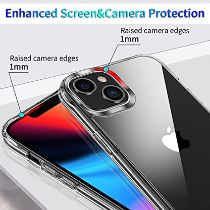 DEERLAMN Clear Case for iPhone 14 Plus/iPhone 15 Plus 6.7-Inch, Military Grade Drop Protection Anti-Scratch Transparent Ultra Slim Non-Yellowing Shockproof Protective Phone Cover - size: iPhone 14 Plus/15 Plus