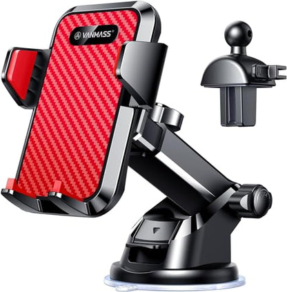 VANMASS 【85+LBS Strongest Suction & Military-Grade Ultimate Car Phone Mount - color: Red