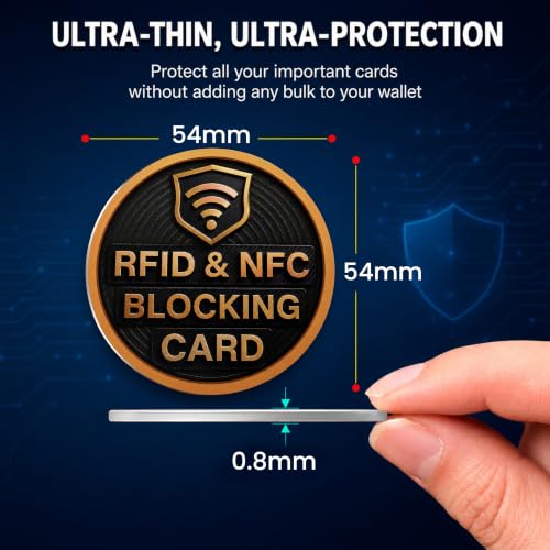 SaiTech IT 5 Pack Round Shape RFID Blocking Card for Credit Card, Black | Slim Anti-Theft Contactless NFC RFID Blocker Protector, Easily Fit into Wallet and Purse, for Men & Women - color: Black - Round