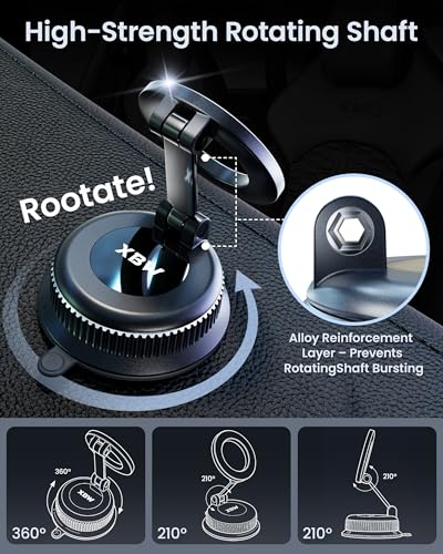 Car Phone Mount with Magnetic Clip for Magsafe & Android Cell Phone