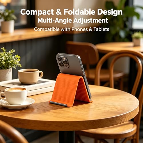 Silicone Phone Stand with Aluminum, Flexible Foldable Phone Holder, Bendable Adjustable Anti-Slip Desktop Stand for Phone Tablet Laptop, Portable Rollable Multi-Angle Stand for Home (Black) - color: Black