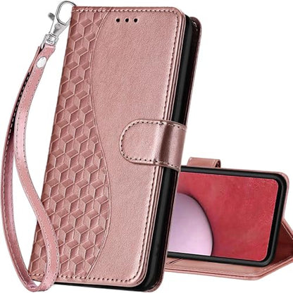 for Samsung Galaxy A14 5G Wallet case, Rose Gold | 3 Card Holders, Kickstand, Shockproof TPU Shell, PU Leather, Magnetic Closure, Protective Flip Folio Cover, Women - color: 5