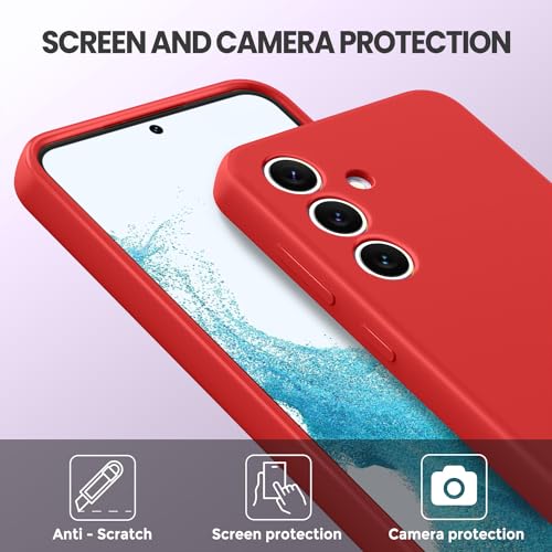 Slim case for Samsung Galaxy S24 5g, Liquid Silicone Cover for Galaxy S24 2024 SM-S921U / S921W Shockproof Protective Soft Rubber, Red - color: Red