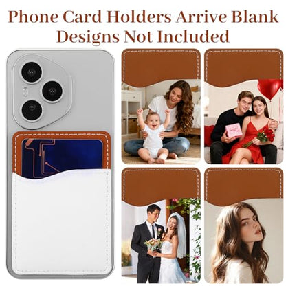 Kenaeeooe 24 Pack Sublimation Phone Case Blanks Pu Leather Card Holder for Phone Case Stick On Wallet for Most Smartphones
