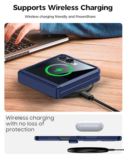 GooseBox for Samsung Galaxy Z Flip 7 Case,Built-in Privacy Screen Protector&Hinge Protection Shockproof All-Inclusive Smartphone Cover for Samsung Galaxy Z Flip 7(Blue) - color: Flip7-Blue FKP