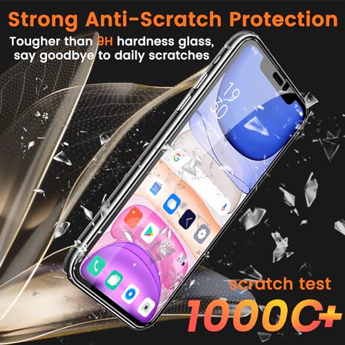 Lesakit 3+3 Pack Privacy Screen Protector for iPhone 11 6.1-Inch with 3 Pack Camera Lens Protector, Anti Spy Tempered Glass Film 9H Hardness Bubble Free Case Friendly - size: iPhone 11