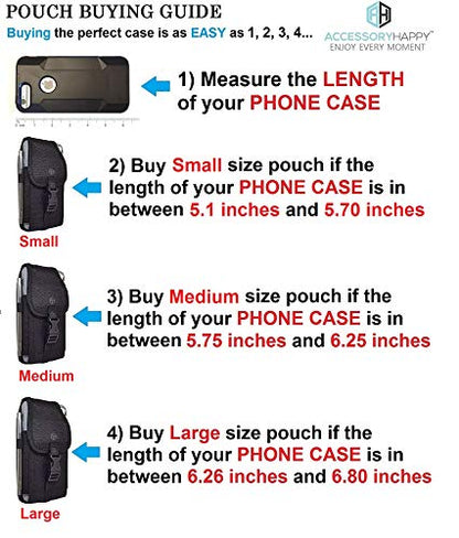 AH Military Grade Nylon Cell Phone Belt Holder for Men Android Pouch Carrying Clip for 17 16 15 14 13 12 11 & Pro Models, Samsung Galaxy S20 S21 S22 S23 S24 S25 fits with Thick Case - size: Medium (6.2 X 3.5 X 0.75 in)