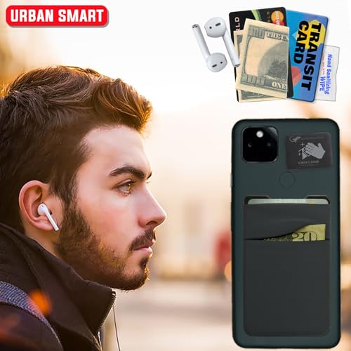 Gecko Travel Tech Double Pocket - Adhesive Card Holder - Cell Phone Pouch - Stick on Spandex Pocket - Carry Credit Cards and Cash (GRAY-BLANK-) - color: GRAY--BLANK--