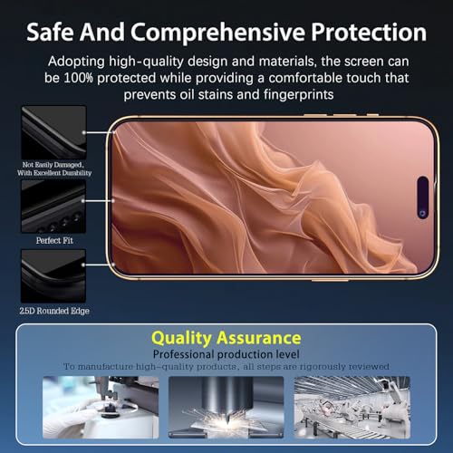 MAYtobe 2-Pack Screen Protector for iPhone 16 Pro Max Tempered Glass - size: iPhone 16 Pro Max