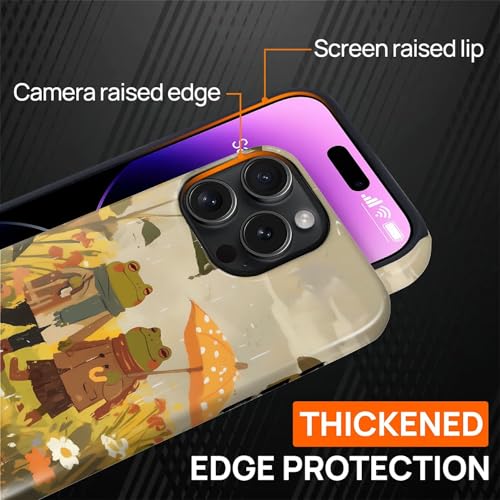 Magnetic for iPhone 16 Pro Max Case,[Compatible with Magsafe] Dual Layer Protective Heavy Duty Shockproof Rugged Drop Protection Bumper Hybrid Case - Rain Frog and Toad - color: Rain Frog and Toad, size: iPhone 16 Pro Max