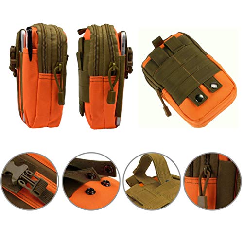 Tactical Waist Pouch EDC Molle Waist Bag Belt Phone Pouch Holster Purse Carrying Pouch for Smartphone, Tools - color: Orange