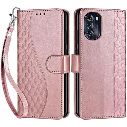 for Motorola Moto G 5G 2022 Wallet case, Rose Gold | 3 Card Holders, Kickstand, Shockproof TPU Shell, PU Leather, Magnetic Closure, Protective Flip Folio Cover, Women - color: 5