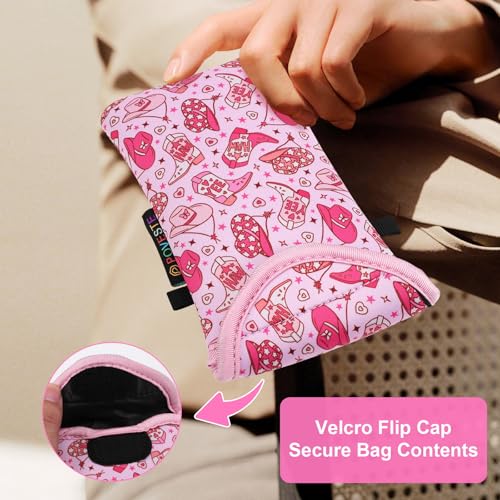 Flap Closure Secure Cell Phone Bag with Card Pocket for iPhone & Samsung - color: Cowgirl Spirits