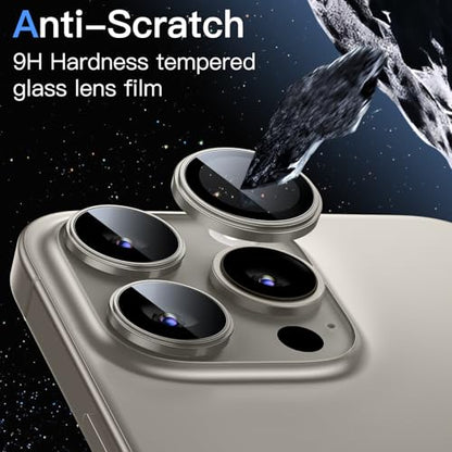 JETech Camera Lens Protector for iPhone 15 Pro/15 Pro Max, Natural Titanium - color: Natural Titanium