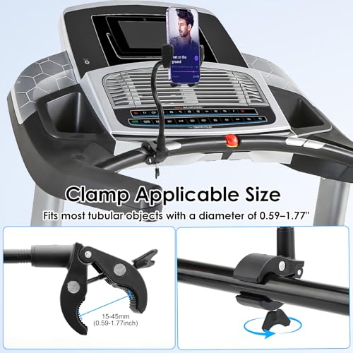 EEEKit Gooseneck Wheelchair Phone Holder - Cell Phone Handlebar Clamp Mount