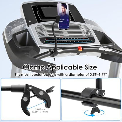 EEEKit Gooseneck Wheelchair Phone Holder - Cell Phone Handlebar Clamp Mount