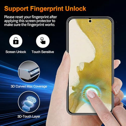 2 Pack for Samsung Galaxy S22 Anti-Glare Matte Privacy Screen Protector 6.2 inch, Smooth and Responsive Touch Flexible EPU Film, [Support Fingerprint Unlock] [Self-Healing] [Not Glass] - size: Samsung Galaxy S22