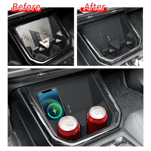 smabee 2 in 1 Wireless Charging Cup Holder Organizer for BMW X3 2025 2026 - size: 2 in 1 Wireless Charging Cup Holder Cover