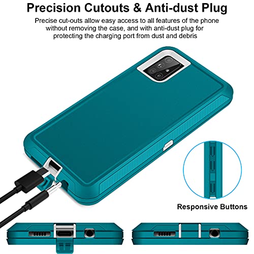 Jelanry for Samsung Galaxy A71 5G Case Heavy Duty Rugged Cover - Mint/White | Dual-Layer Protective Hard Back Cover with Anti-Dust Scratch Raised Screen/Camera Lips Drop Protection for Outdoor Daily Use - color: Turquoise