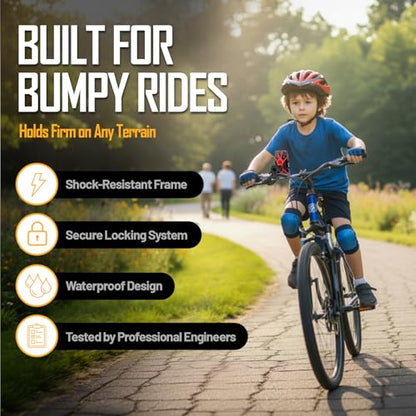 TruActive Premium Bike Phone Mount Holder for Kids and Teens | Universal Cell Phone Mount for 4"-7" Phones | Includes 6 Reusable Color Bands | Tool-Free Handlebar Mount Install for Boys & Girls Bikes - style: Bike Phone Mount 2