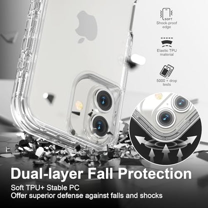Follaroma for iPhone 17 Case, Heavy Duty Shockproof Protection Phone Cases, Anti-Drop, Dual Layer Transparent Protective Cover Compatible with iPhone 17, 6.3 inch, Crystal Clear - color: Clear, size: iPhone 17 6.3‘’
