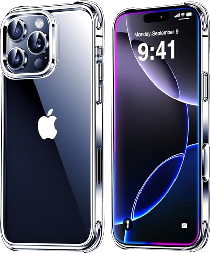 Mkeke for iPhone 16 Pro Case Clear [Not-Yellowing] [Military-Grade Drop Protection] Shockproof Protective Clear iPhone 16 Pro Case Phone Bumper for Apple 6.3 inch 2024 - size: for iPhone 16 Pro Case 6.3"