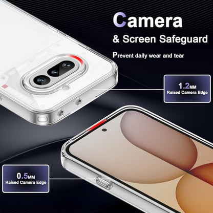 Case for Nothing Phone 4a, Military Grade Drop Protection Phone Case, Yellowing Resistant, Anti-Scratch Hard PC Back, Shockproof Hard Ultra-Thin Protective Cover, Clear - size: Nothing Phone 4a