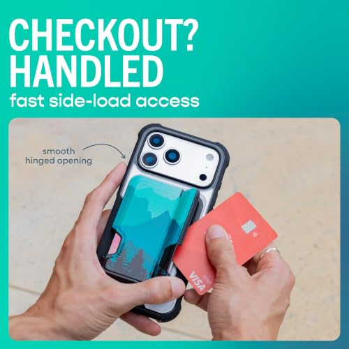 Smartish MagSafe Wallet, Side Hustle Vault, RFID Card Holder, Mountains | Magnetic Credit Card Holder, Holds 4 Cards, RFID Blocking Sleeve, Slim Metal Cell Phone Wallet, Sticks to Mounts for iPhone - color: Moving Mountains, size: Vault - RFID Blocking