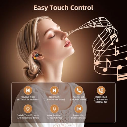 Open Ear Sport Earbuds, Clip on Bluetooth Headphones for Running Workout
