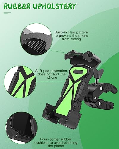 Universal Golf Cart Phone Holder, Phone Mount for Bike, Bicycle, Push Cart, Boat, Car, Stroller, Motorcycle, Fits Most Mobile Smartphones, Adjustable Handlebar Cell Phone Holder Shockproof - color: Green