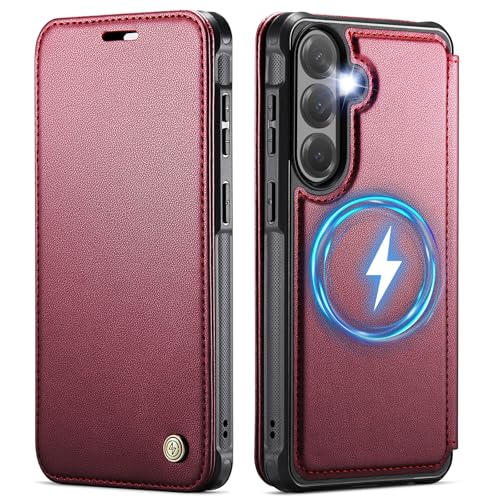 for Galaxy S26 Plus Slim Wallet Case Wireless Charging, WineRed - color: Wine Red, size: Galaxy S26 Plus