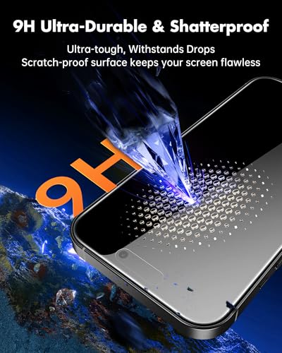 UNBREAKcable 4PCS Screen Protector for iPhone 16 Pro - 2 Privacy Tempered Glass+2 Clear Glass Double Shatterproof [Installation Frame] [9H Hardness] [Case Friendly] Anti-Scratch for iPhone 6.3 inch - size: iPhone 16 Pro