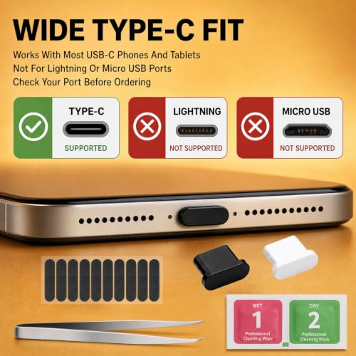 200Pcs Anti Dust Plugs with Cleaning Tools Kit