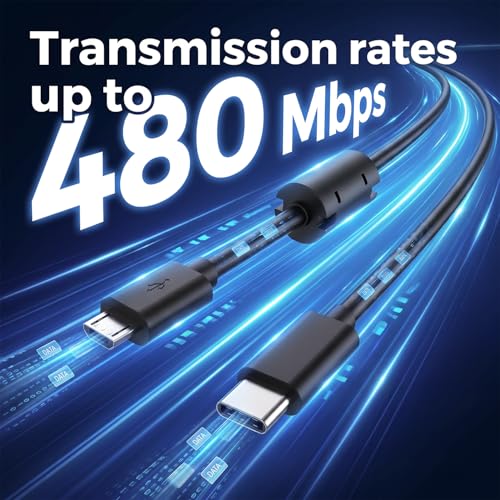 BERLAT USB C to Micro USB Cable 5FT 2-Pack Ferrite Braided