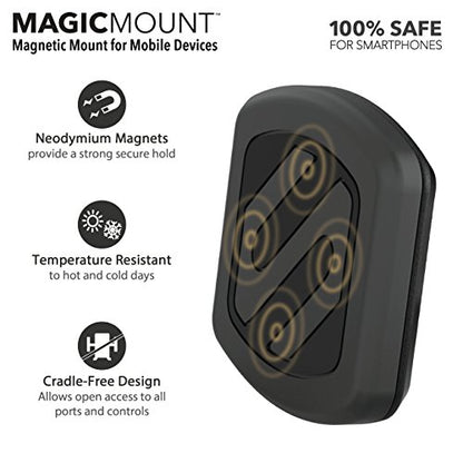 Scosche MAGFM-2PXCES0 MagicMount Flush Magnetic Car Mount, Universal Cell Phone Holder for Car Dashboard & Flat Surfaces, Easy Magnet Mounting for iPhone, iPad, Smartphones, Tablets & More (Pack of 2) - size: 2 Pack, style: Adhesive Flush