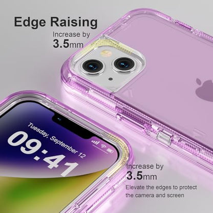 Follaroma for iPhone 13 Case, Shockproof, Crystal Purple | Heavy Duty Shockproof Protection Phone Cases, Anti-Drop, Dual Layer Transparent Rugged Protective Cover, 6.1 inch - color: Purple, size: iPhone 13 6.1’